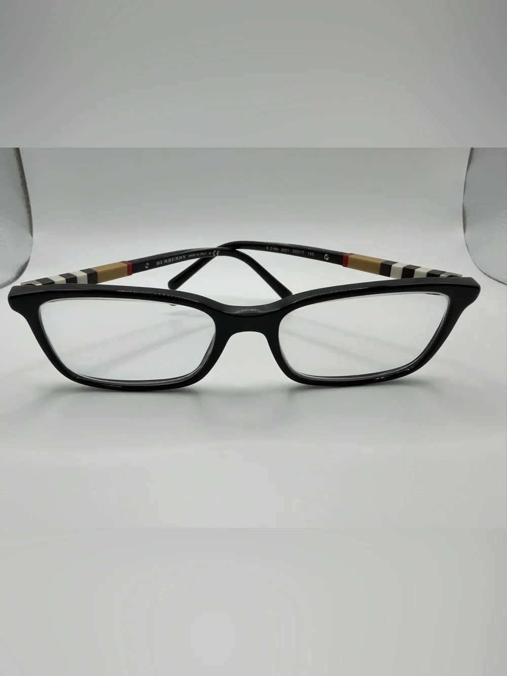 Burberry B 2199 3001 Eyeglass FRAMES Black Rectangle 53-17-145 Made in Italy